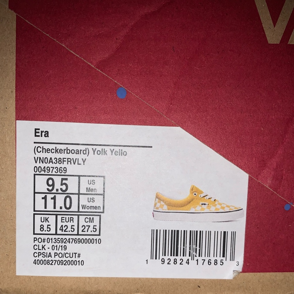 Yellow and White Checkered Vans